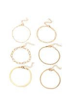 Load image into Gallery viewer, Gold Multi Layered Adjustable Chain Bracelet Set
