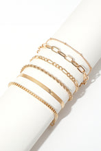 Load image into Gallery viewer, Gold Multi Layered Adjustable Chain Bracelet Set
