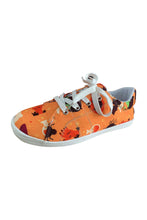 Load image into Gallery viewer, Orange Halloween Pumpkin Spider Ghost Print Sneakers
