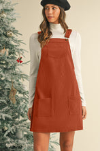 Load image into Gallery viewer, Vineyard Green Corduroy Front Pockets Overall Dress
