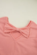 Load image into Gallery viewer, Apricot Bowknot Plain Round Neck Sweatshirt
