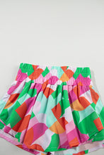 Load image into Gallery viewer, Green Abstract Print Smocked Waist Flared Shorts
