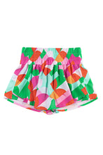 Load image into Gallery viewer, Green Abstract Print Smocked Waist Flared Shorts
