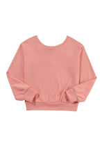 Load image into Gallery viewer, Apricot Bowknot Plain Round Neck Sweatshirt
