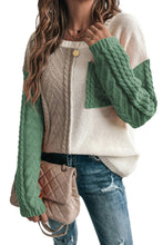 Load image into Gallery viewer, Vineyard Green Colorblock Pocket Drop Shoulder Sweater
