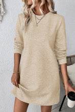 Load image into Gallery viewer, Black Plain Textured Long Sleeve Shift Short Dress
