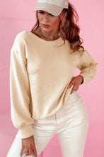 Load image into Gallery viewer, Apricot Bowknot Plain Round Neck Sweatshirt
