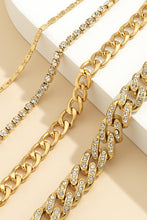 Load image into Gallery viewer, Silvery 4pcs Rhinestone Decor Adjustable Chain Bracelet Set
