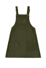 Load image into Gallery viewer, Vineyard Green Corduroy Front Pockets Overall Dress
