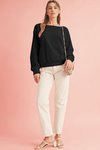 Load image into Gallery viewer, Apricot Bowknot Plain Round Neck Sweatshirt
