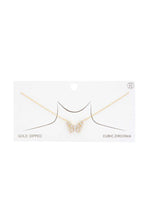 Load image into Gallery viewer, Rhinestone Butterfly Charm Gold Dipped Necklace
