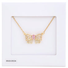 Load image into Gallery viewer, Rhinestone Bow Metal Necklace
