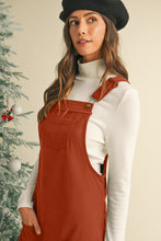 Load image into Gallery viewer, Vineyard Green Corduroy Front Pockets Overall Dress
