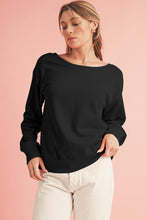 Load image into Gallery viewer, Apricot Bowknot Plain Round Neck Sweatshirt
