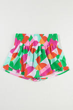 Load image into Gallery viewer, Green Abstract Print Smocked Waist Flared Shorts
