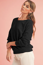 Load image into Gallery viewer, Apricot Bowknot Plain Round Neck Sweatshirt
