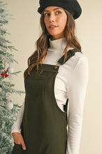 Load image into Gallery viewer, Vineyard Green Corduroy Front Pockets Overall Dress
