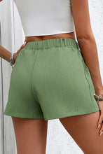 Load image into Gallery viewer, Grass Green Casual Elastic Waist Drawstring Shorts
