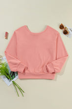 Load image into Gallery viewer, Apricot Bowknot Plain Round Neck Sweatshirt
