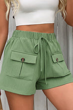 Load image into Gallery viewer, Grass Green Casual Elastic Waist Drawstring Shorts
